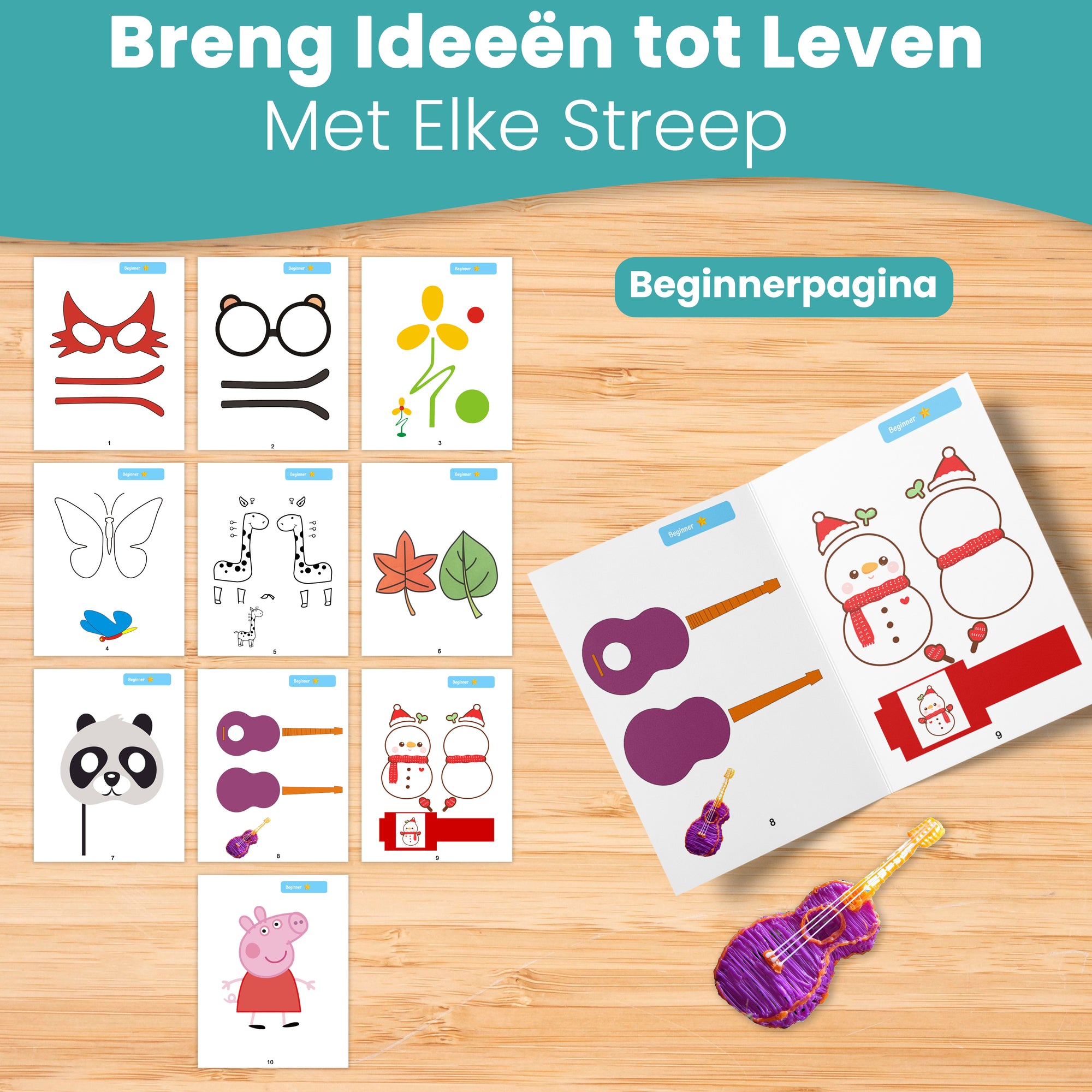 3D-pen tegnebog XXL - 40 skabeloner