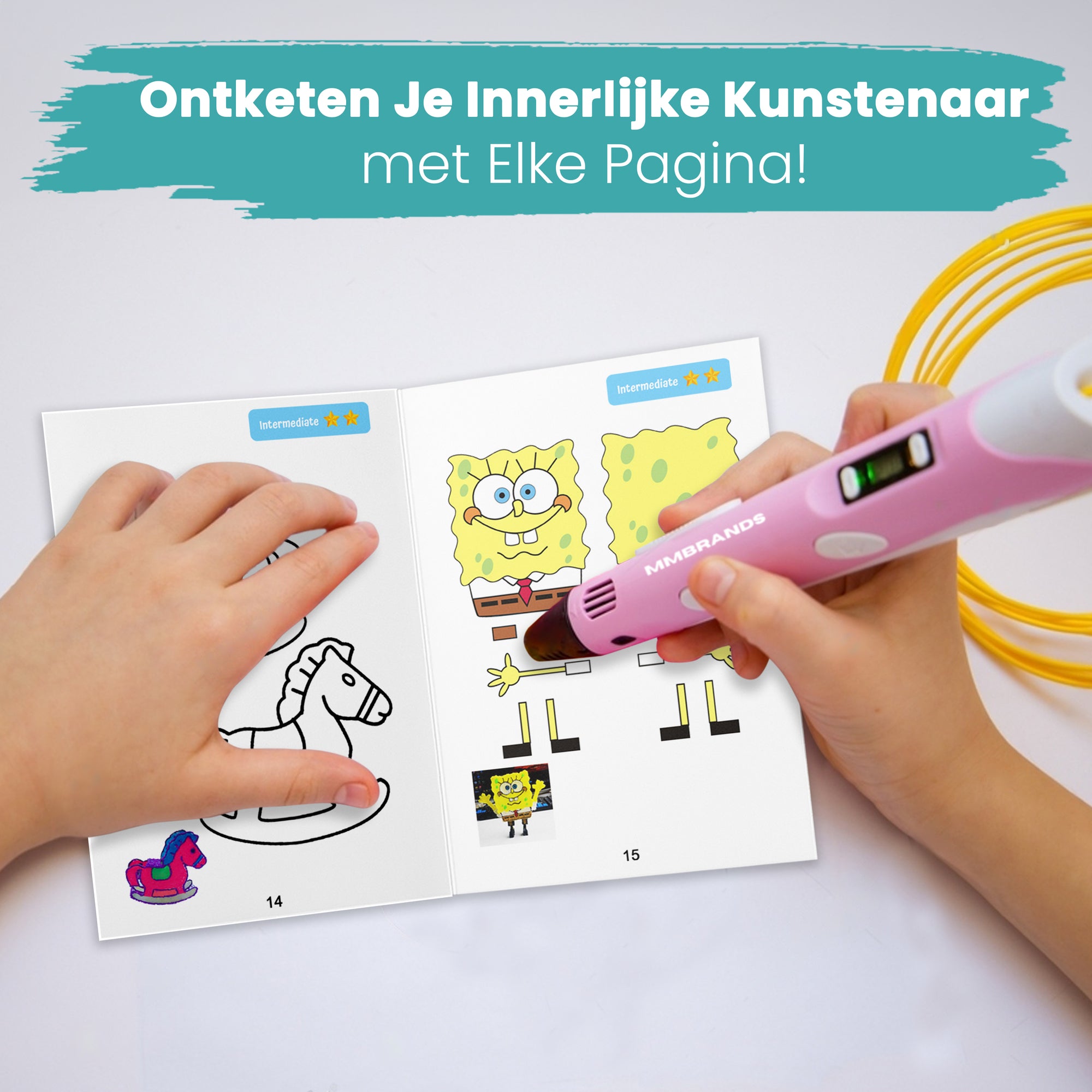 3D-pen tegnebog XXL - 40 skabeloner